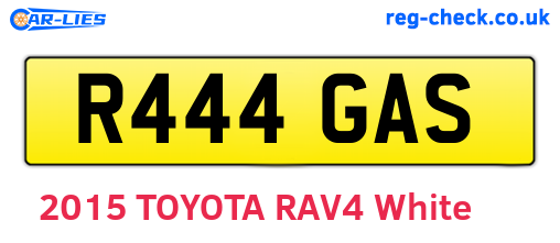 R444GAS are the vehicle registration plates.
