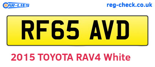 RF65AVD are the vehicle registration plates.