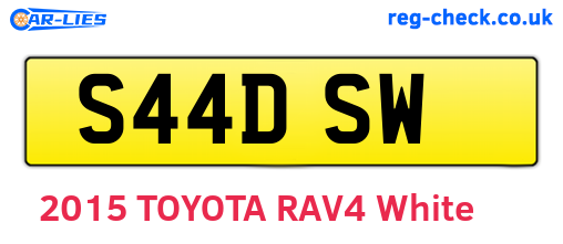 S44DSW are the vehicle registration plates.