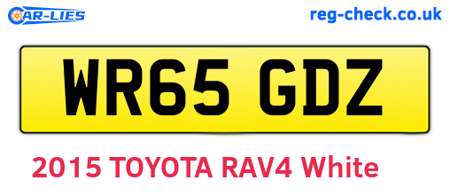 WR65GDZ are the vehicle registration plates.
