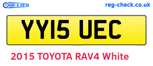 YY15UEC are the vehicle registration plates.
