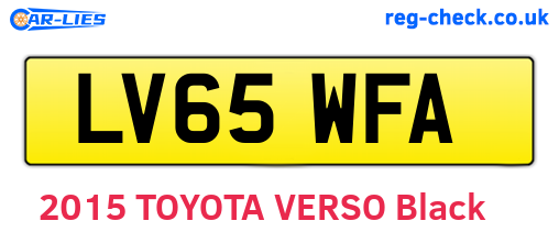 LV65WFA are the vehicle registration plates.