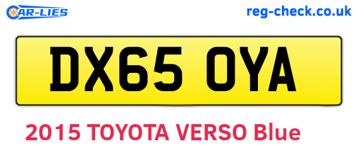 DX65OYA are the vehicle registration plates.