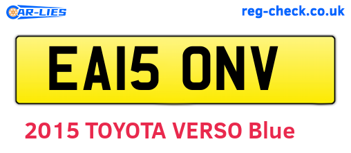 EA15ONV are the vehicle registration plates.