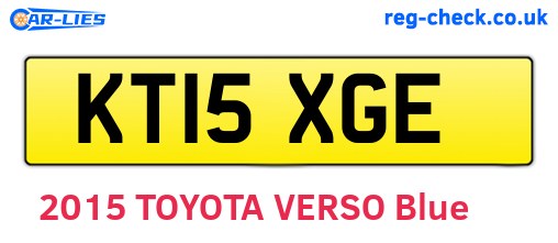 KT15XGE are the vehicle registration plates.
