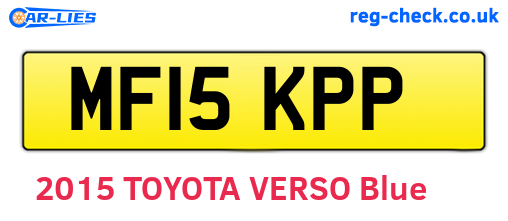 MF15KPP are the vehicle registration plates.