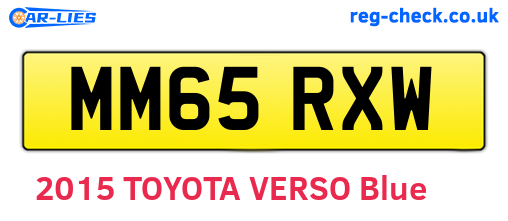 MM65RXW are the vehicle registration plates.