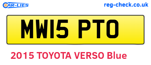 MW15PTO are the vehicle registration plates.
