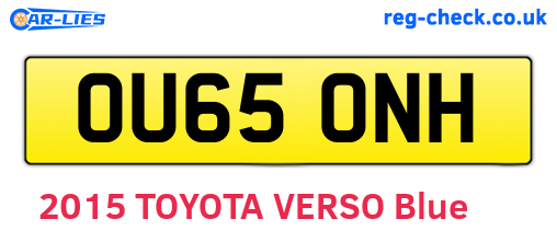 OU65ONH are the vehicle registration plates.
