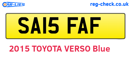 SA15FAF are the vehicle registration plates.
