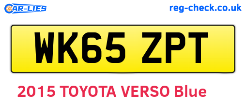WK65ZPT are the vehicle registration plates.