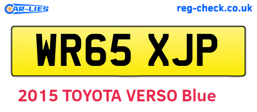 WR65XJP are the vehicle registration plates.