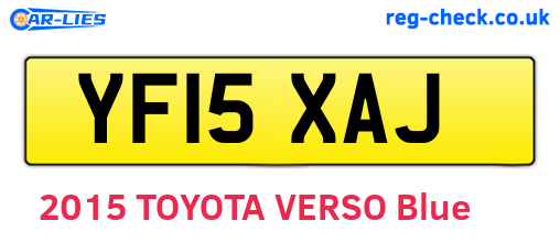 YF15XAJ are the vehicle registration plates.