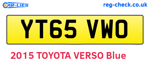 YT65VWO are the vehicle registration plates.
