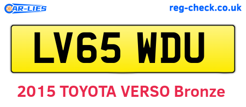 LV65WDU are the vehicle registration plates.