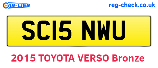 SC15NWU are the vehicle registration plates.
