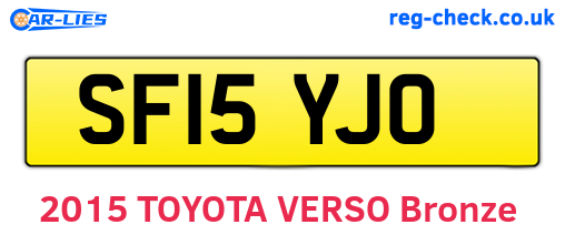 SF15YJO are the vehicle registration plates.