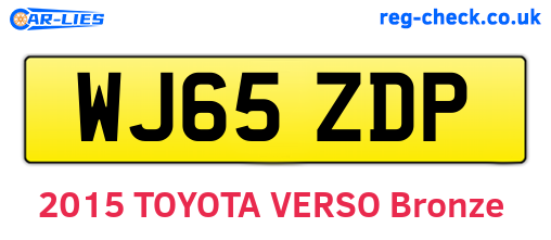 WJ65ZDP are the vehicle registration plates.