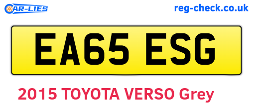 EA65ESG are the vehicle registration plates.