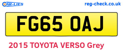 FG65OAJ are the vehicle registration plates.
