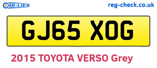 GJ65XOG are the vehicle registration plates.