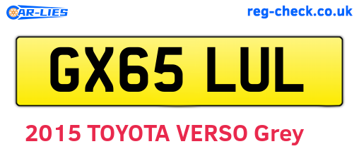 GX65LUL are the vehicle registration plates.
