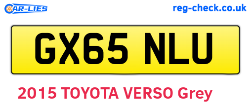 GX65NLU are the vehicle registration plates.