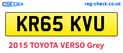 KR65KVU are the vehicle registration plates.