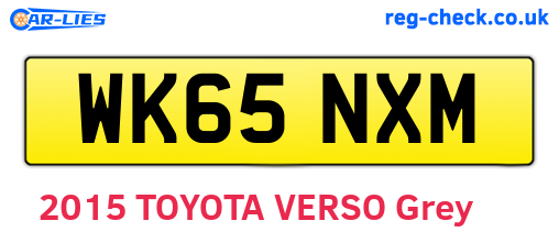 WK65NXM are the vehicle registration plates.