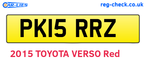 PK15RRZ are the vehicle registration plates.