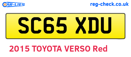 SC65XDU are the vehicle registration plates.