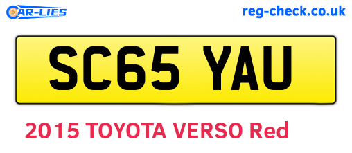 SC65YAU are the vehicle registration plates.