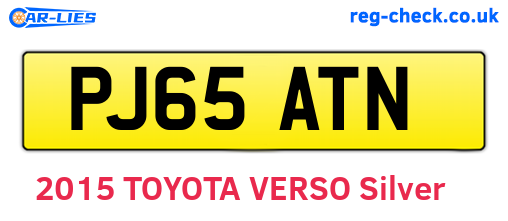 PJ65ATN are the vehicle registration plates.