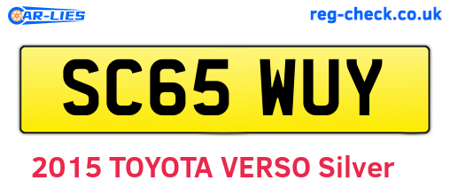 SC65WUY are the vehicle registration plates.