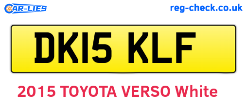 DK15KLF are the vehicle registration plates.