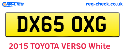 DX65OXG are the vehicle registration plates.