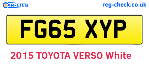 FG65XYP are the vehicle registration plates.