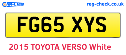 FG65XYS are the vehicle registration plates.