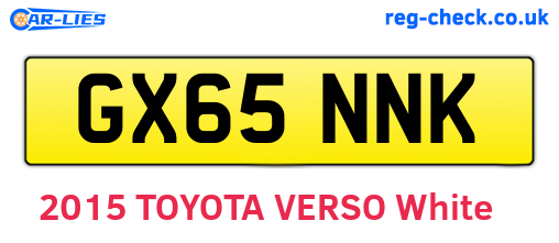 GX65NNK are the vehicle registration plates.