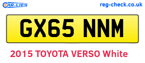 GX65NNM are the vehicle registration plates.