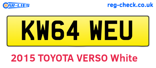 KW64WEU are the vehicle registration plates.