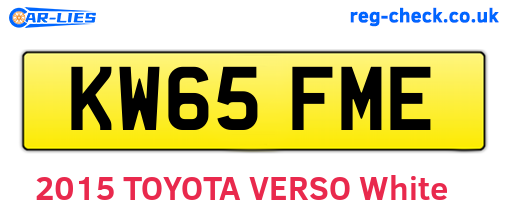 KW65FME are the vehicle registration plates.