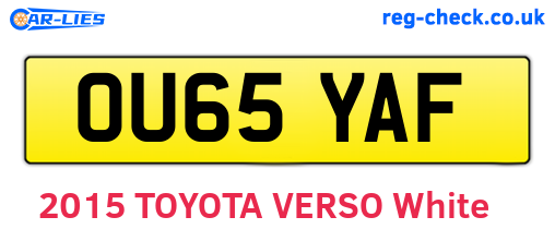 OU65YAF are the vehicle registration plates.