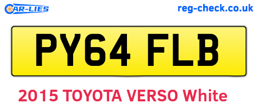PY64FLB are the vehicle registration plates.
