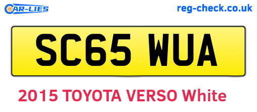 SC65WUA are the vehicle registration plates.