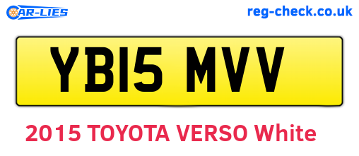 YB15MVV are the vehicle registration plates.