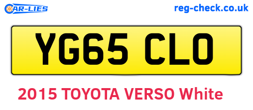 YG65CLO are the vehicle registration plates.
