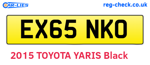 EX65NKO are the vehicle registration plates.