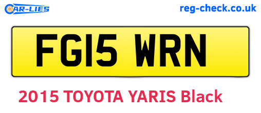 FG15WRN are the vehicle registration plates.