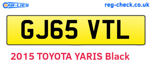 GJ65VTL are the vehicle registration plates.